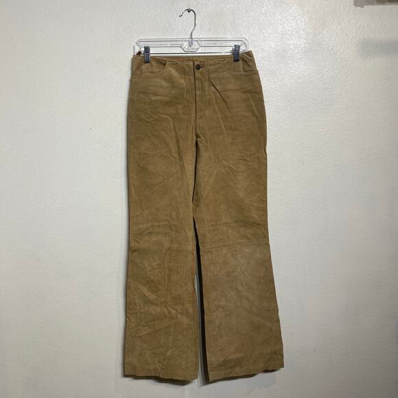 Mossimo Tan Leather Pants Sz 8 - Picture 1 of 11